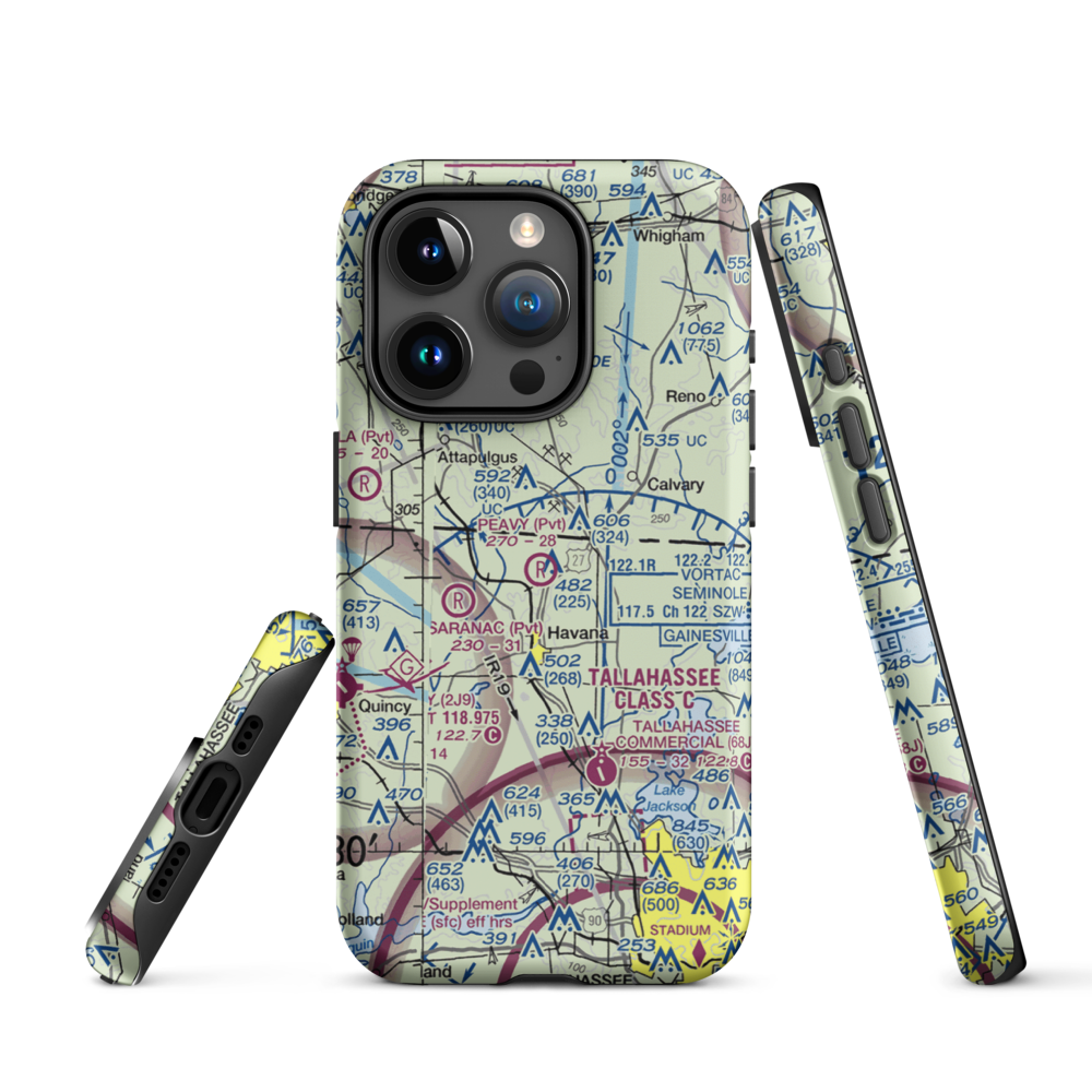 Peavy Farms Airport (76FD) VFR Sectional  Tough iPhone Case iPhone 15 Pro model shown