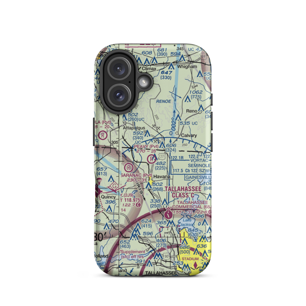 Peavy Farms Airport (76FD) VFR Sectional  Tough iPhone Case iPhone 16 model shown