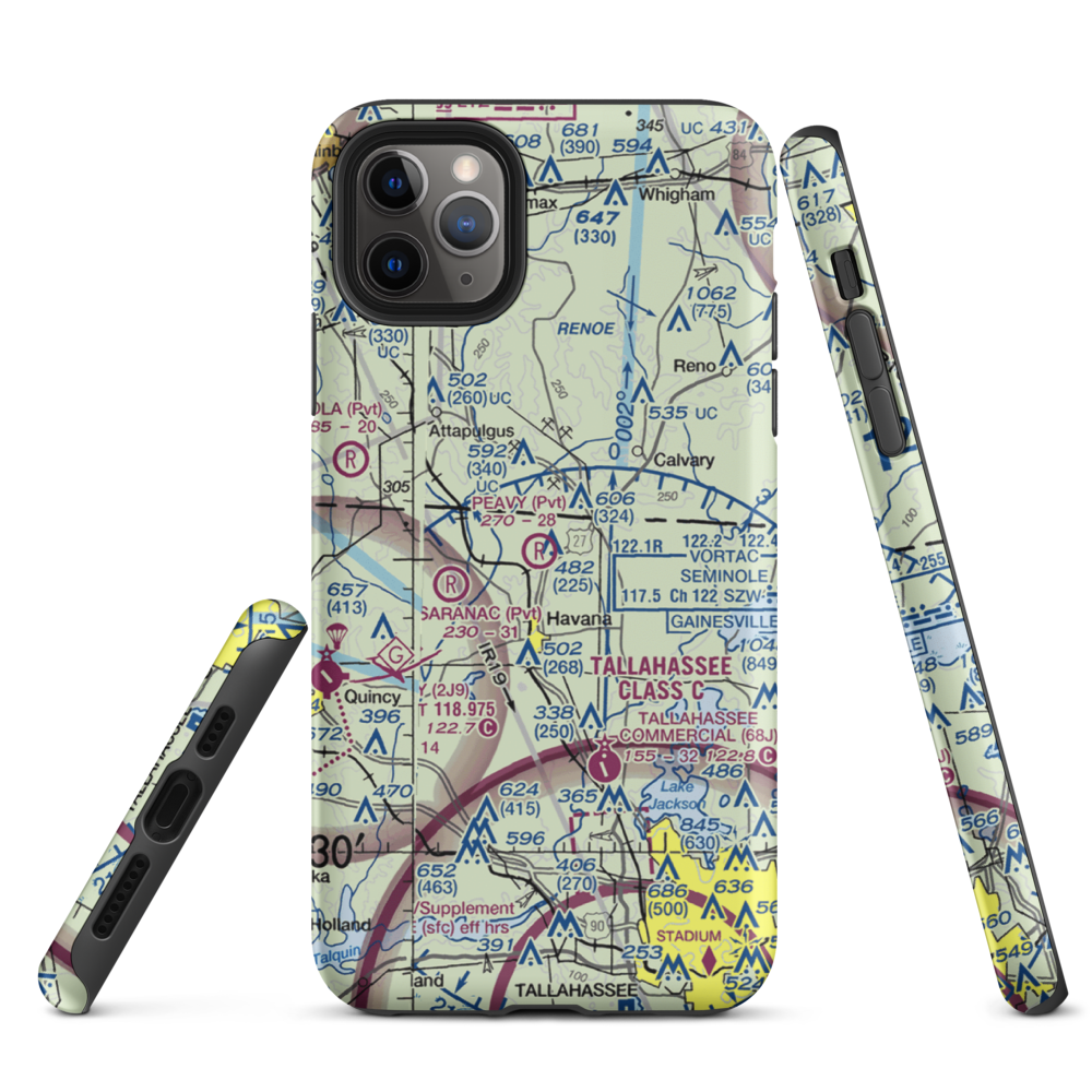 Peavy Farms Airport (76FD) VFR Sectional  Tough iPhone Case iPhone 11 Pro Max model shown