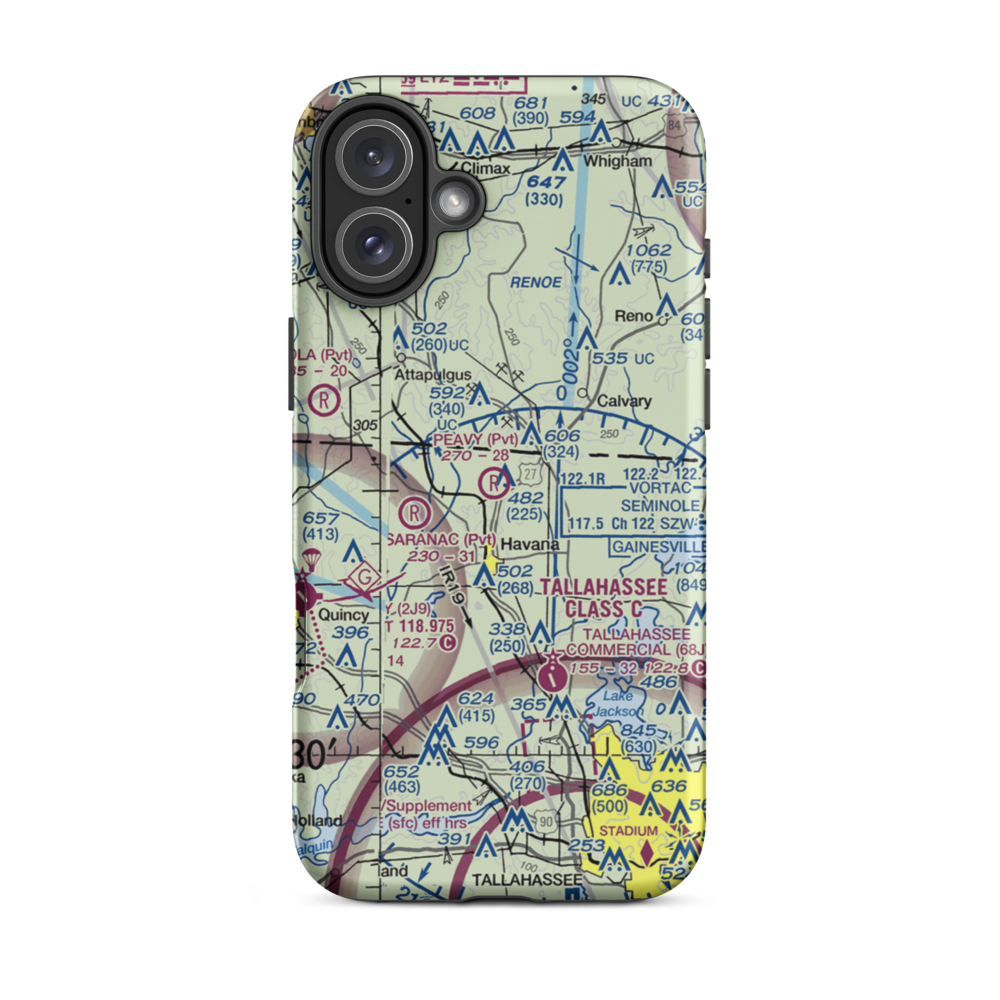 Peavy Farms Airport (76FD) VFR Sectional  Tough iPhone Case iPhone 16 Plus model shown