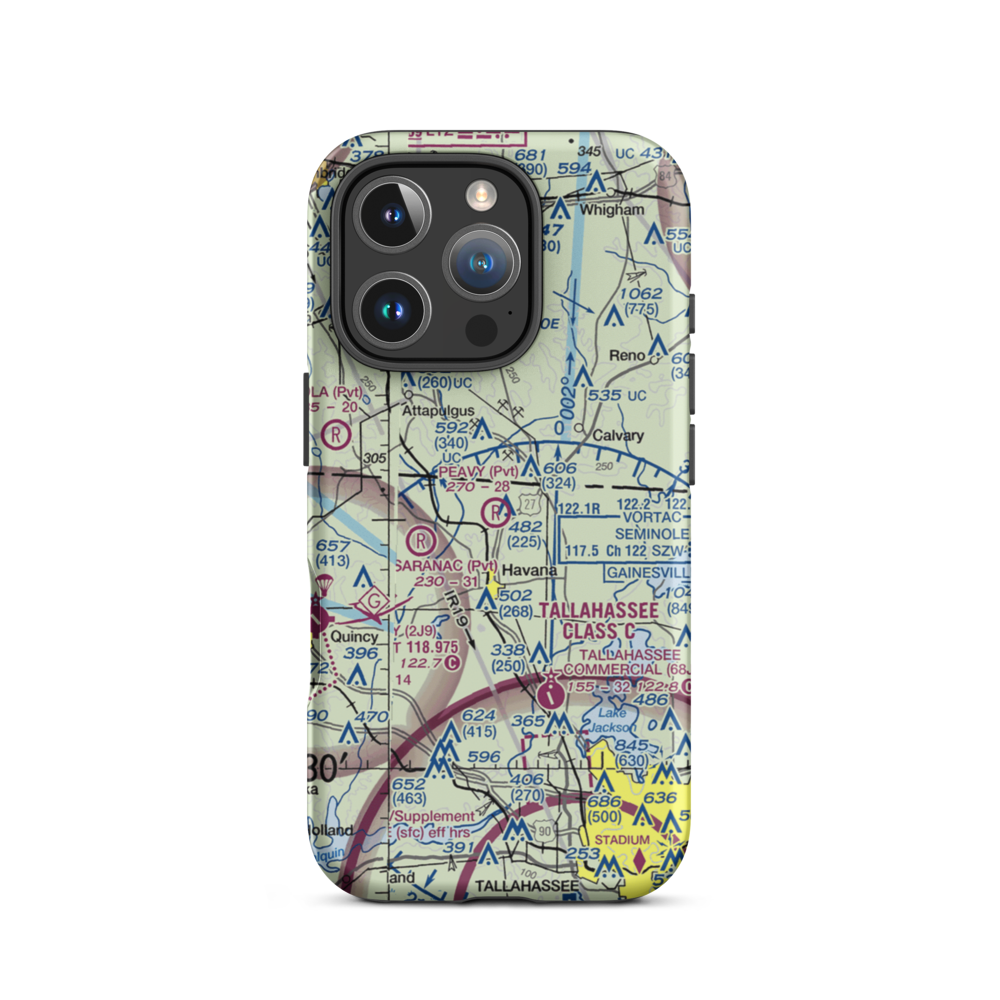 Peavy Farms Airport (76FD) VFR Sectional  Tough iPhone Case iPhone 16 Pro model shown