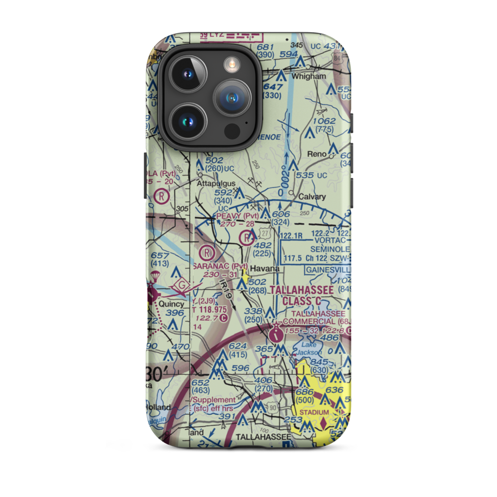 Peavy Farms Airport (76FD) VFR Sectional  Tough iPhone Case iPhone 16 Pro Max model shown