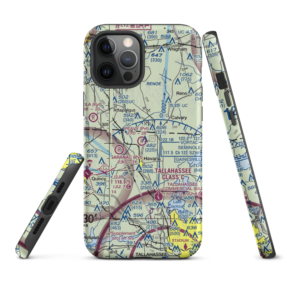 Peavy Farms Airport (76FD) VFR Sectional  Tough iPhone Case iPhone 12 Pro Max model shown