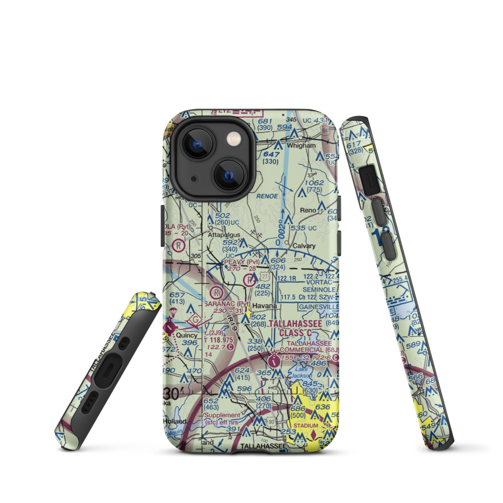 Peavy Farms Airport (76FD) VFR Sectional  Tough iPhone Case iPhone 13 mini model shown