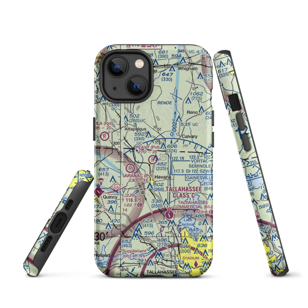 Peavy Farms Airport (76FD) VFR Sectional  Tough iPhone Case iPhone 13 model shown