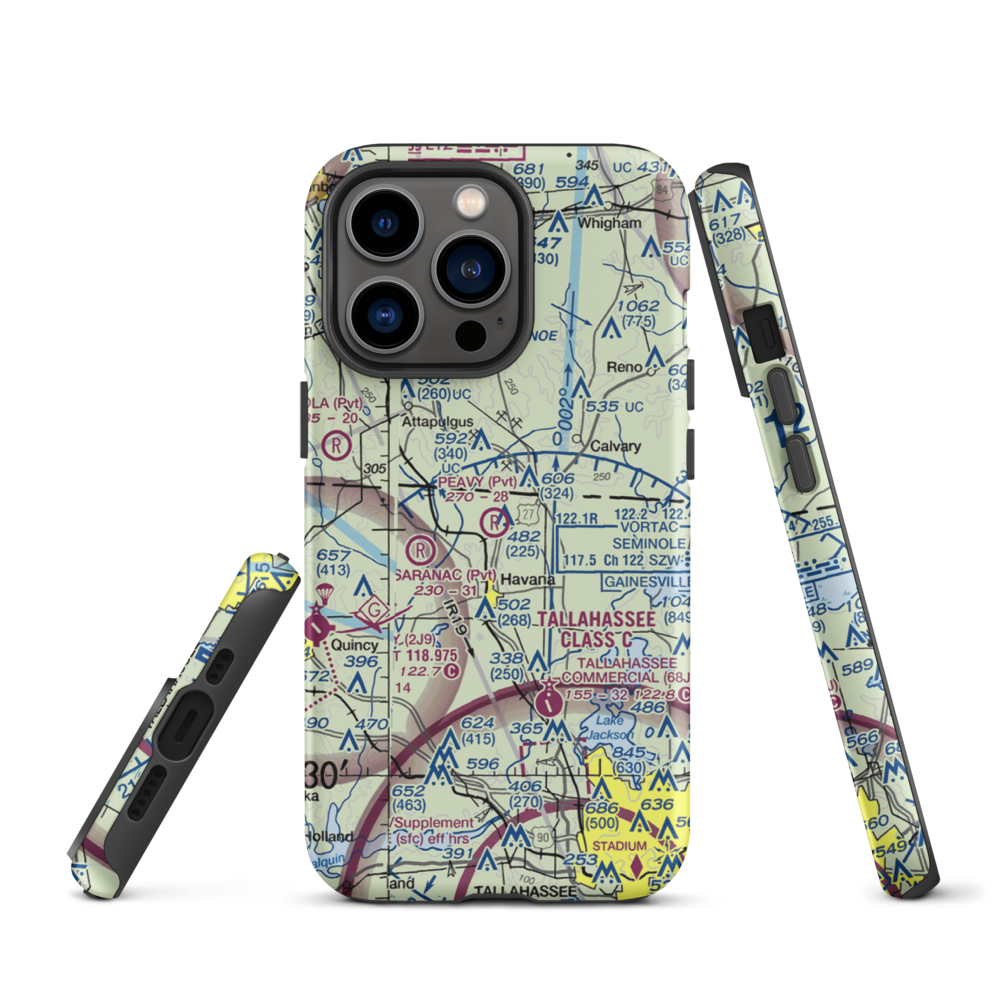 Peavy Farms Airport (76FD) VFR Sectional  Tough iPhone Case iPhone 13 Pro model shown