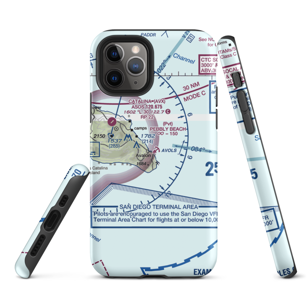 Pebbly Beach Seaplane Base (L11) VFR Sectional  Tough iPhone Case iPhone 11 Pro model shown