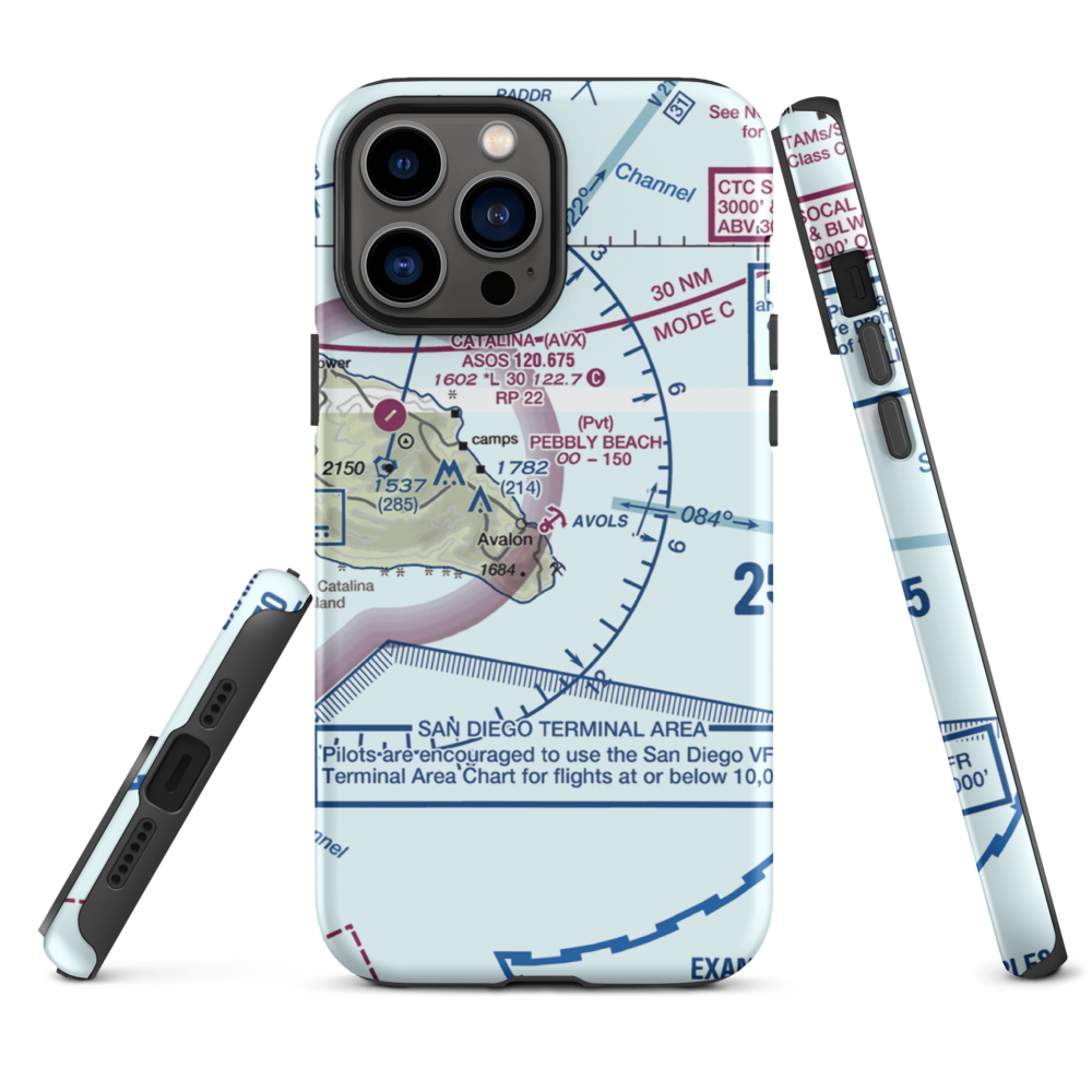 Pebbly Beach Seaplane Base (L11) VFR Sectional  Tough iPhone Case iPhone 13 Pro Max model shown