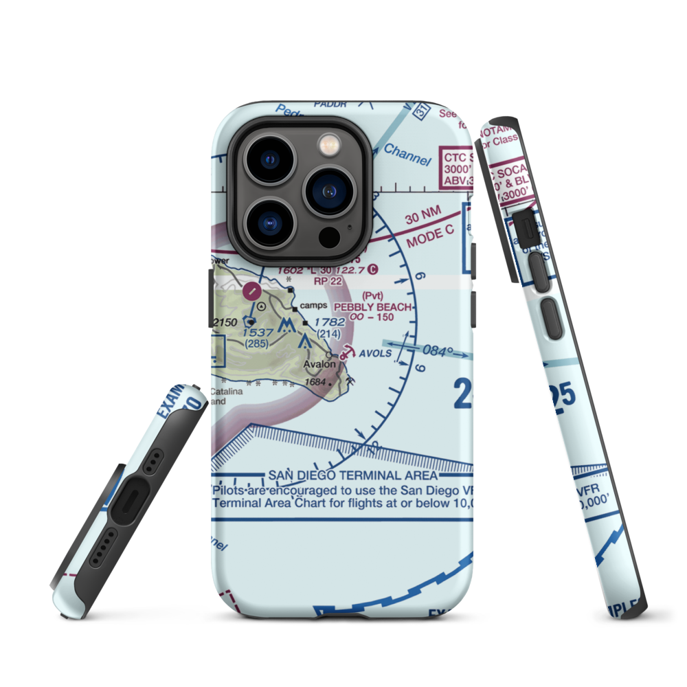 Pebbly Beach Seaplane Base (L11) VFR Sectional  Tough iPhone Case iPhone 14 Pro model shown