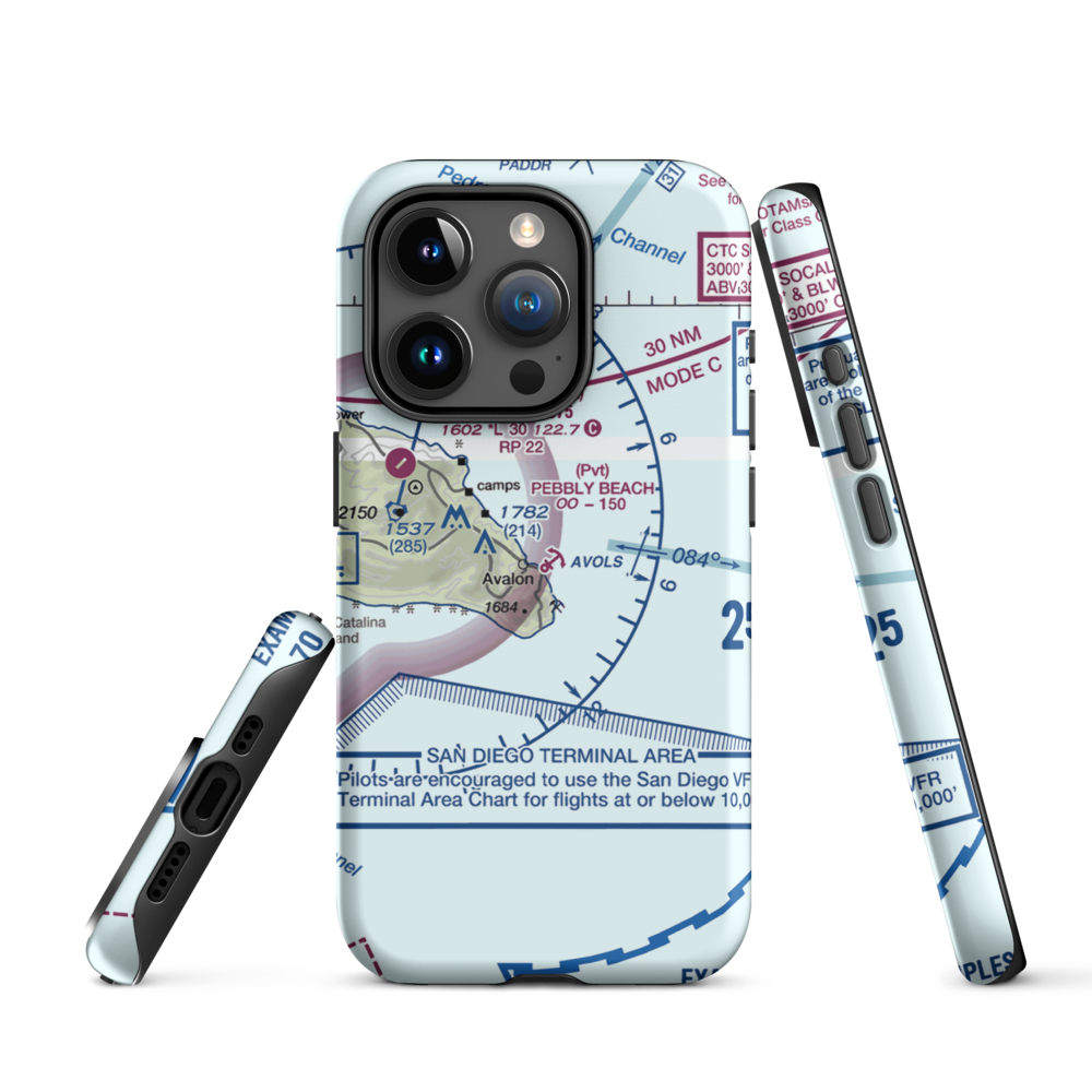 Pebbly Beach Seaplane Base (L11) VFR Sectional  Tough iPhone Case iPhone 15 Pro model shown