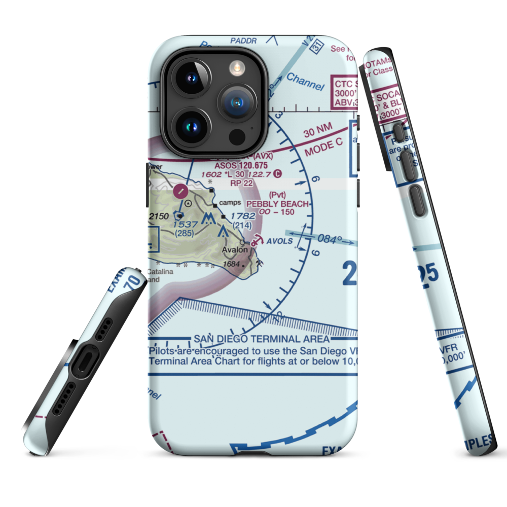 Pebbly Beach Seaplane Base (L11) VFR Sectional  Tough iPhone Case iPhone 15 Pro Max model shown