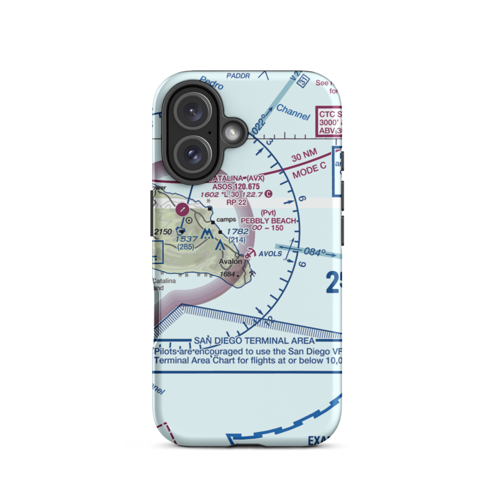 Pebbly Beach Seaplane Base (L11) VFR Sectional  Tough iPhone Case iPhone 16 model shown