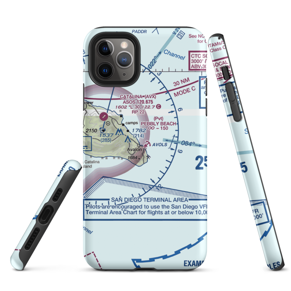 Pebbly Beach Seaplane Base (L11) VFR Sectional  Tough iPhone Case iPhone 11 Pro Max model shown