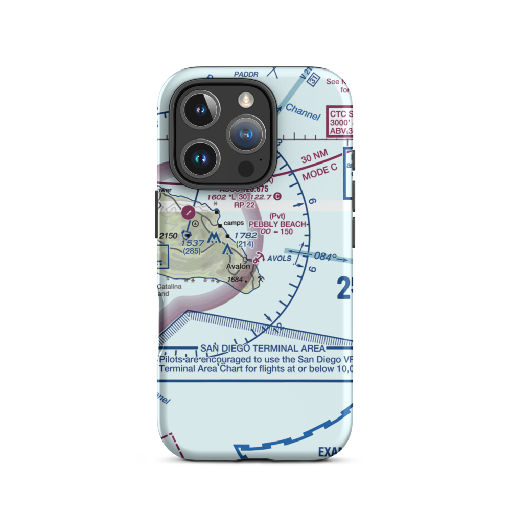 Pebbly Beach Seaplane Base (L11) VFR Sectional  Tough iPhone Case iPhone 16 Pro model shown