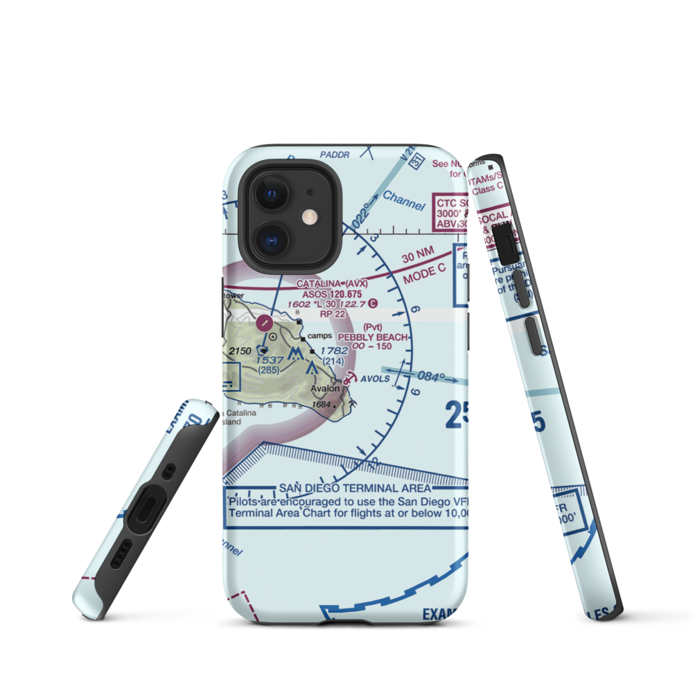 Pebbly Beach Seaplane Base (L11) VFR Sectional  Tough iPhone Case iPhone 12 mini model shown