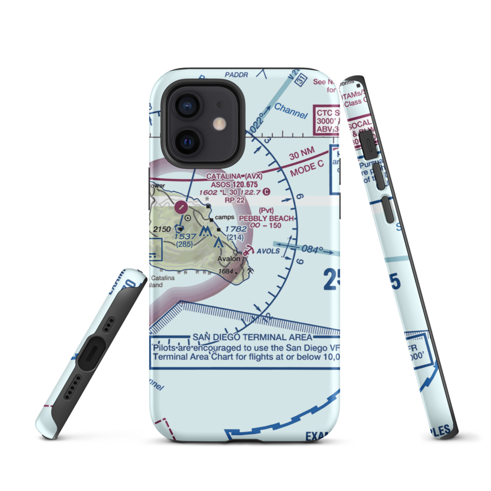 Pebbly Beach Seaplane Base (L11) VFR Sectional  Tough iPhone Case iPhone 12 model shown