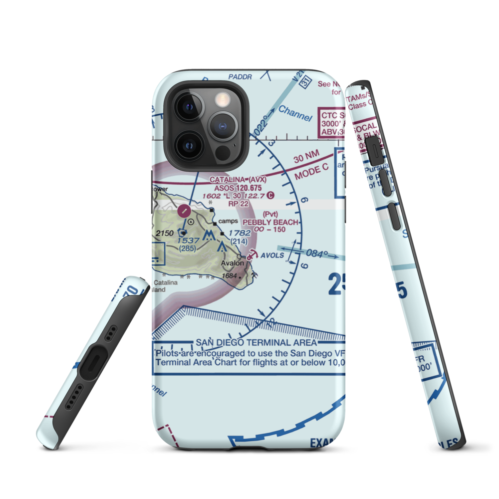 Pebbly Beach Seaplane Base (L11) VFR Sectional  Tough iPhone Case iPhone 12 Pro model shown