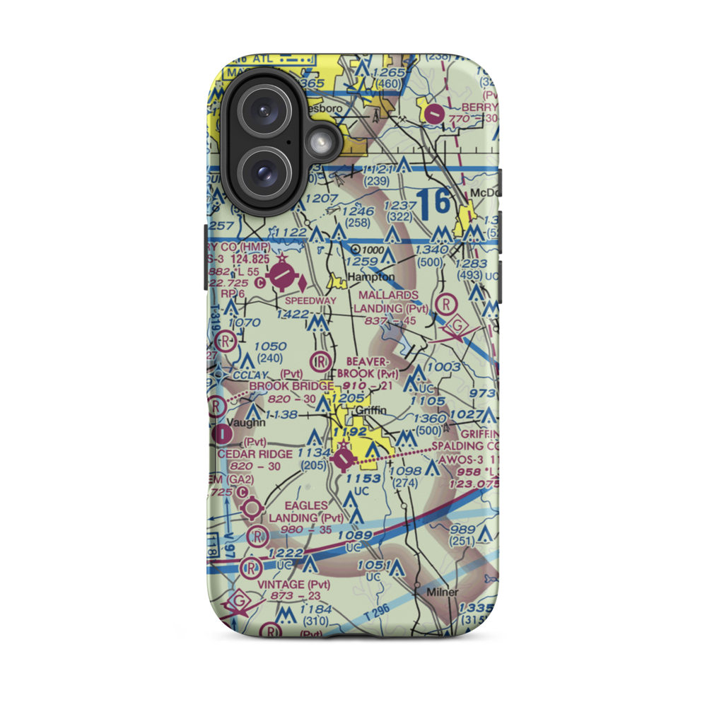 Pecan Patch Airstrip (0GE4) VFR Sectional  Tough iPhone Case iPhone 16 Plus model shown