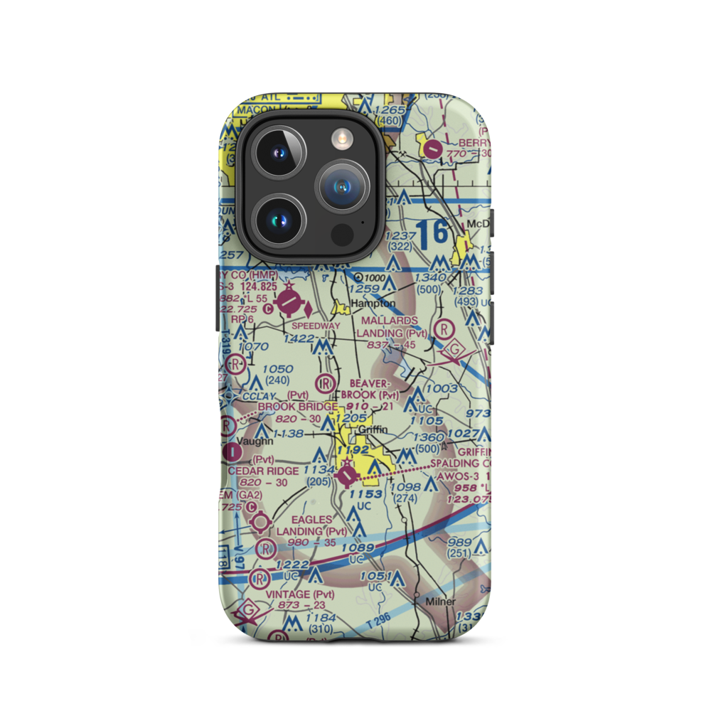 Pecan Patch Airstrip (0GE4) VFR Sectional  Tough iPhone Case iPhone 16 Pro model shown