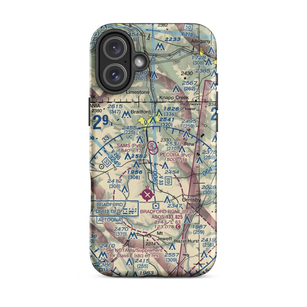 Pecora Field (PS18) VFR Sectional  Tough iPhone Case iPhone 16 Plus model shown