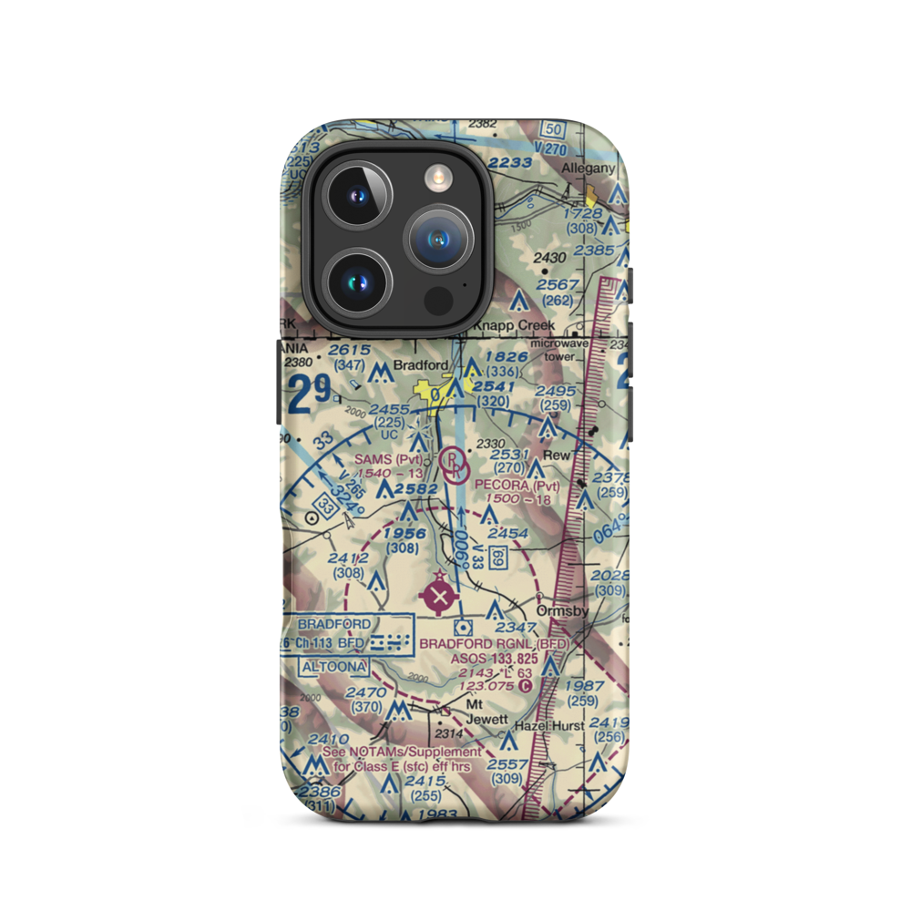 Pecora Field (PS18) VFR Sectional  Tough iPhone Case iPhone 16 Pro model shown