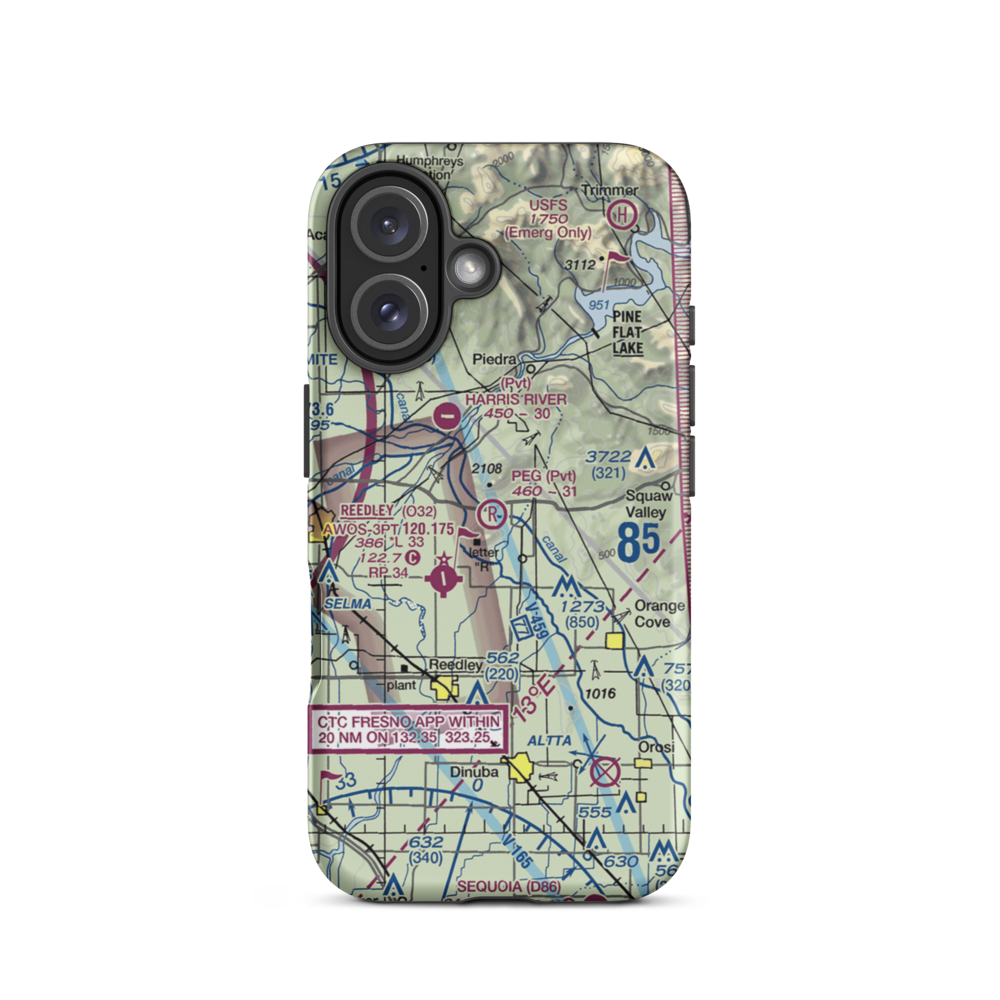 Peg Field (42CN) VFR Sectional  Tough iPhone Case iPhone 16 model shown