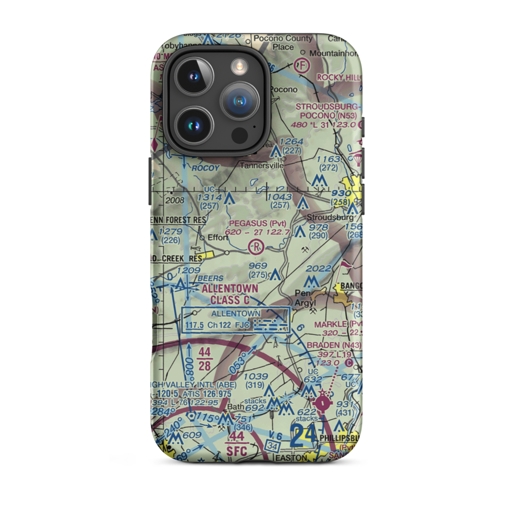 Pegasus Air Park (50PA) VFR Sectional  Tough iPhone Case iPhone 16 Pro Max model shown
