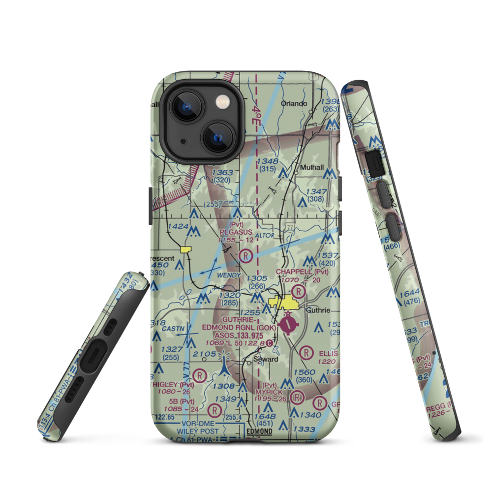 Pegasus Airpark (74OK) VFR Sectional  Tough iPhone Case iPhone 13 model shown