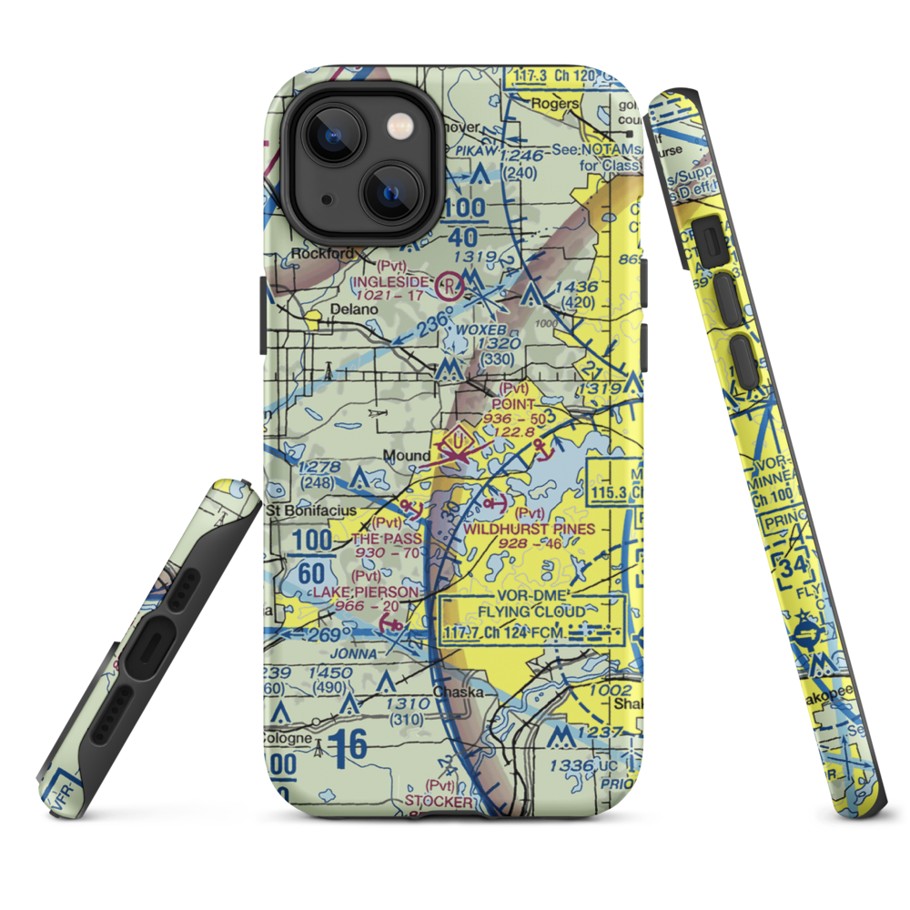 Peil/Juliar Seaplane Base (34MN) VFR Sectional  Tough iPhone Case iPhone 14 Plus model shown