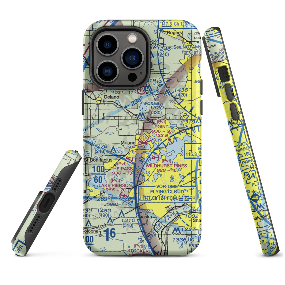 Peil/Juliar Seaplane Base (34MN) VFR Sectional  Tough iPhone Case iPhone 14 Pro Max model shown