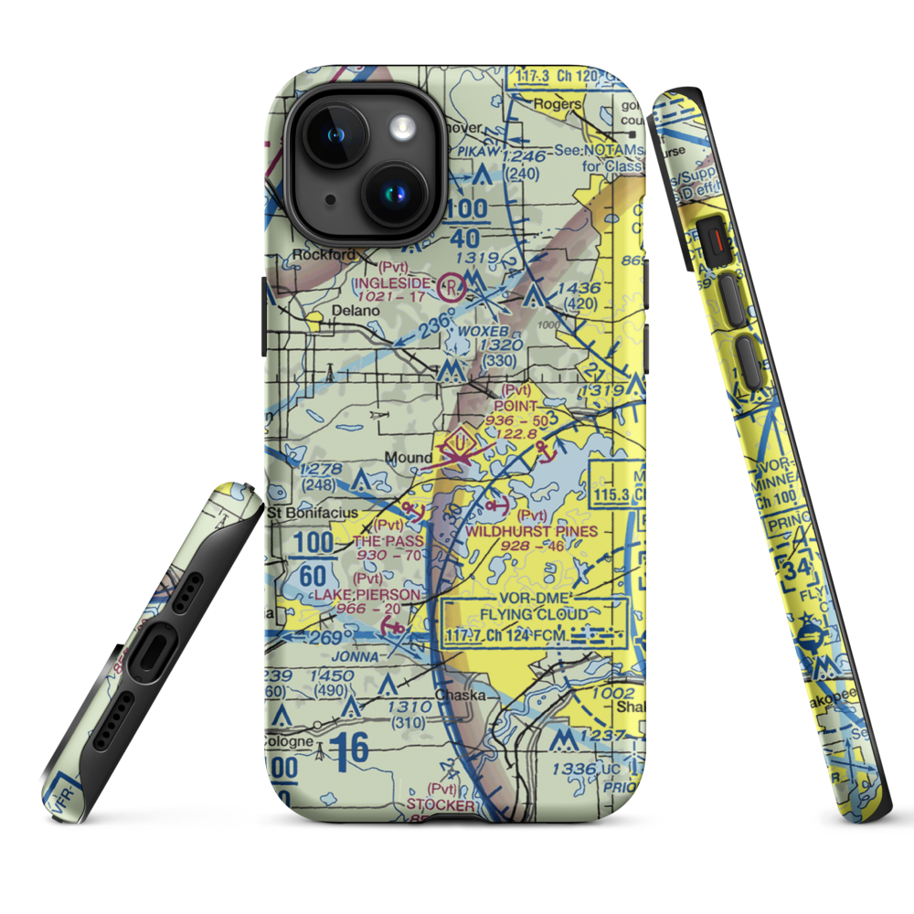 Peil/Juliar Seaplane Base (34MN) VFR Sectional  Tough iPhone Case iPhone 15 Plus model shown