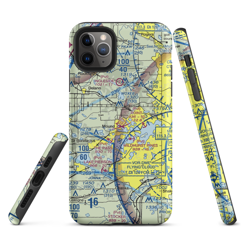 Peil/Juliar Seaplane Base (34MN) VFR Sectional  Tough iPhone Case iPhone 11 Pro Max model shown