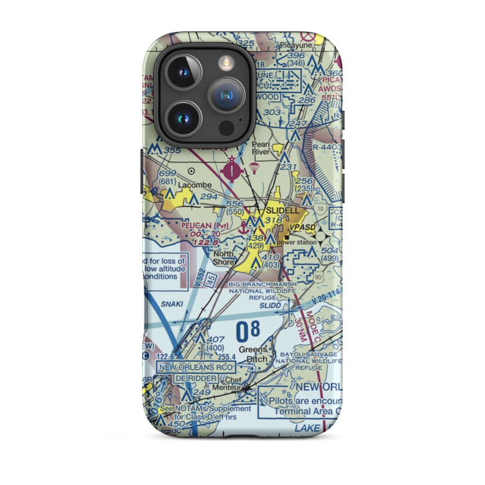 Pelican Seaplane Base (LA38) VFR Sectional  Tough iPhone Case iPhone 16 Pro Max model shown