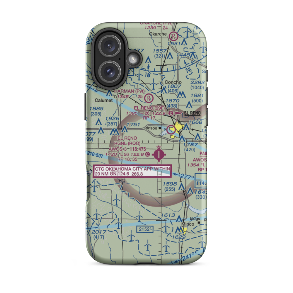 Pellar Farm Airport (28OK) VFR Sectional  Tough iPhone Case iPhone 16 Plus model shown