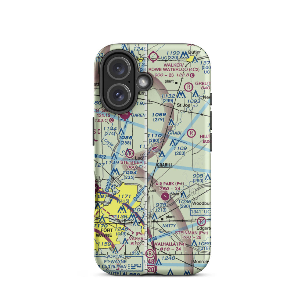 Pelz Port Airport (II11) VFR Sectional  Tough iPhone Case iPhone 16 model shown