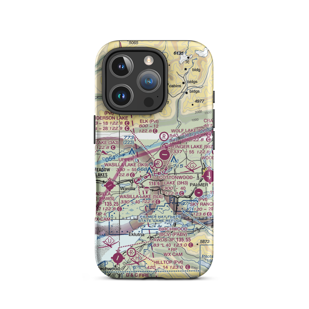 Penderosa Airport (59AK) VFR Sectional  Tough iPhone Case iPhone 16 Pro model shown