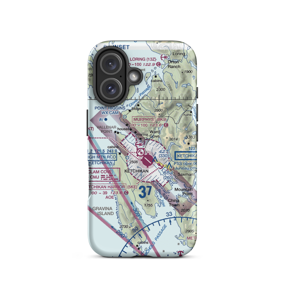 Peninsula Point Pullout Seaplane Base (9C0) VFR Sectional  Tough iPhone Case iPhone 16 model shown