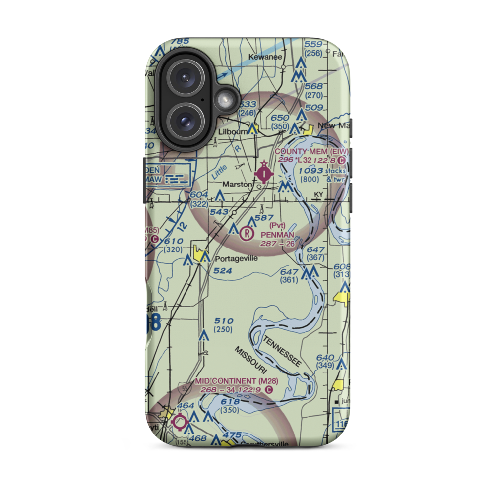 Penman Airport (3MO4) VFR Sectional  Tough iPhone Case iPhone 16 Plus model shown