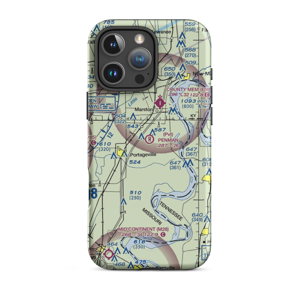 Penman Airport (3MO4) VFR Sectional  Tough iPhone Case iPhone 16 Pro Max model shown