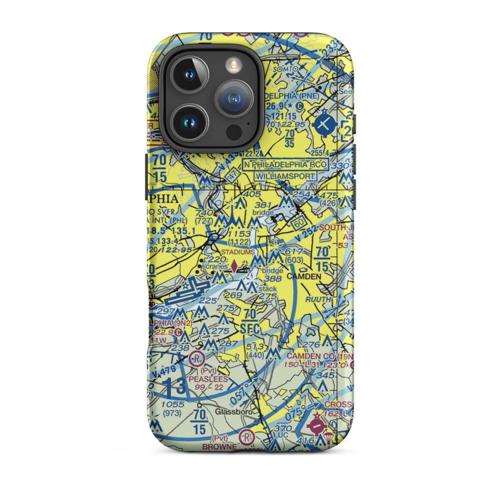 Penn's Landing Heliport (P72) VFR Sectional  Tough iPhone Case iPhone 16 Pro Max model shown