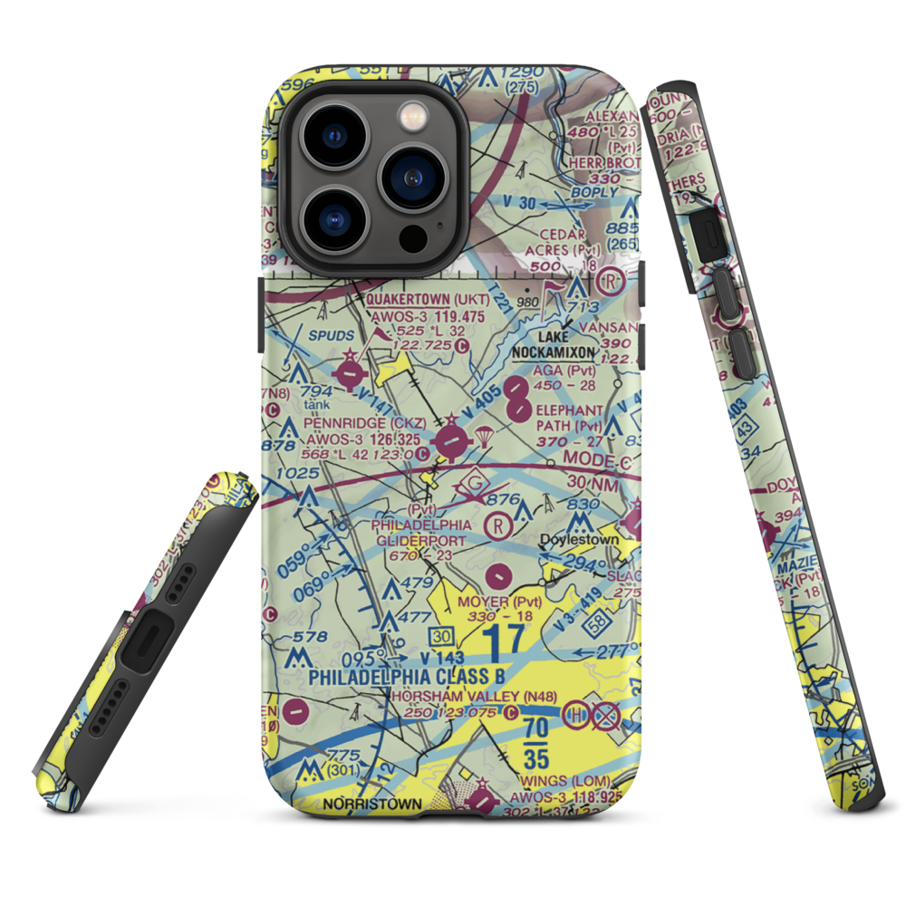 Pennridge Airport (CKZ) VFR Sectional  Tough iPhone Case iPhone 13 Pro Max model shown