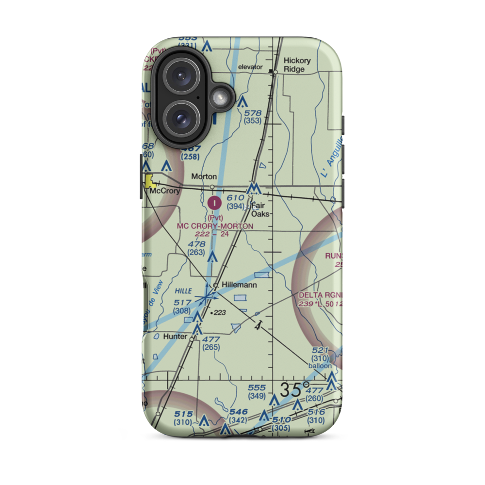 Penrose Airport (AR46) VFR Sectional  Tough iPhone Case iPhone 16 Plus model shown