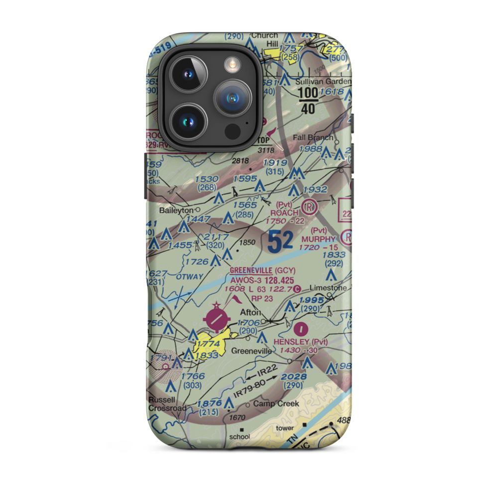 Pensinger Airport (TN99) VFR Sectional  Tough iPhone Case iPhone 16 Pro Max model shown