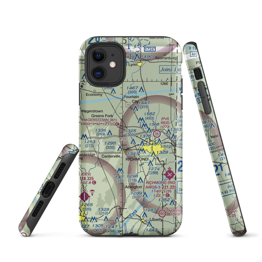 Pentecost Airport (12II) VFR Sectional  Tough iPhone Case iPhone 11 model shown