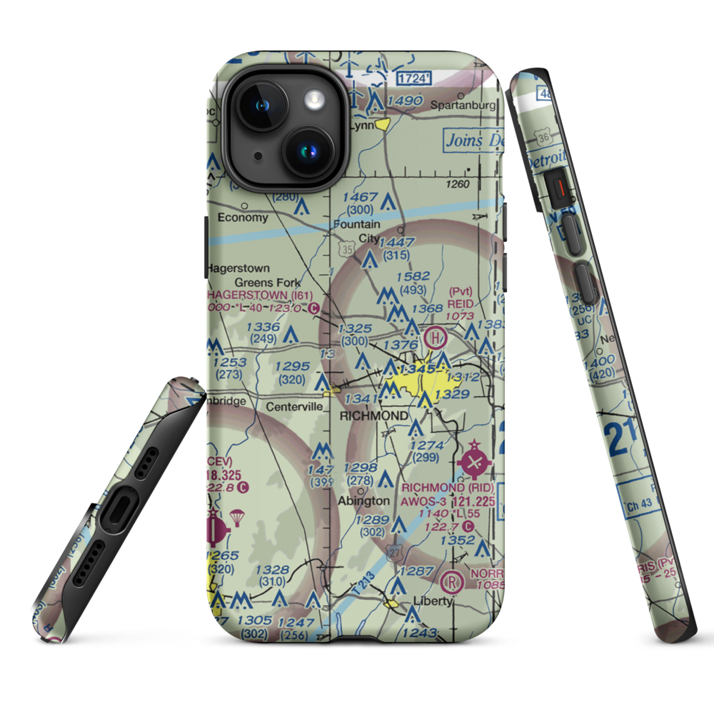 Pentecost Airport (12II) VFR Sectional  Tough iPhone Case iPhone 15 Plus model shown