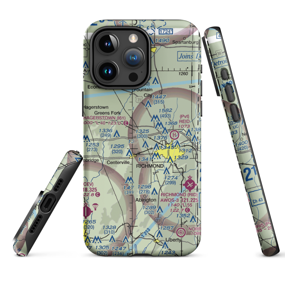 Pentecost Airport (12II) VFR Sectional  Tough iPhone Case iPhone 15 Pro Max model shown