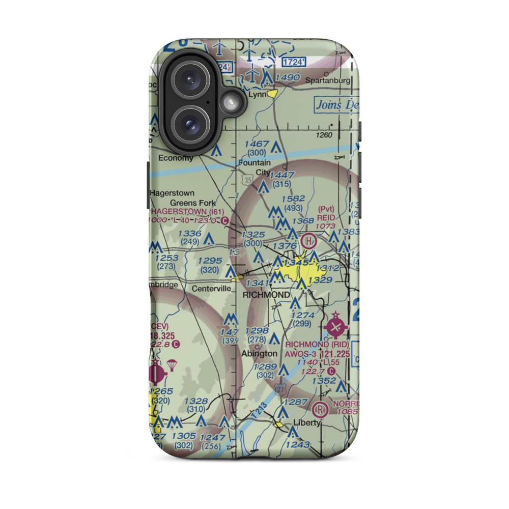 Pentecost Airport (12II) VFR Sectional  Tough iPhone Case iPhone 16 Plus model shown