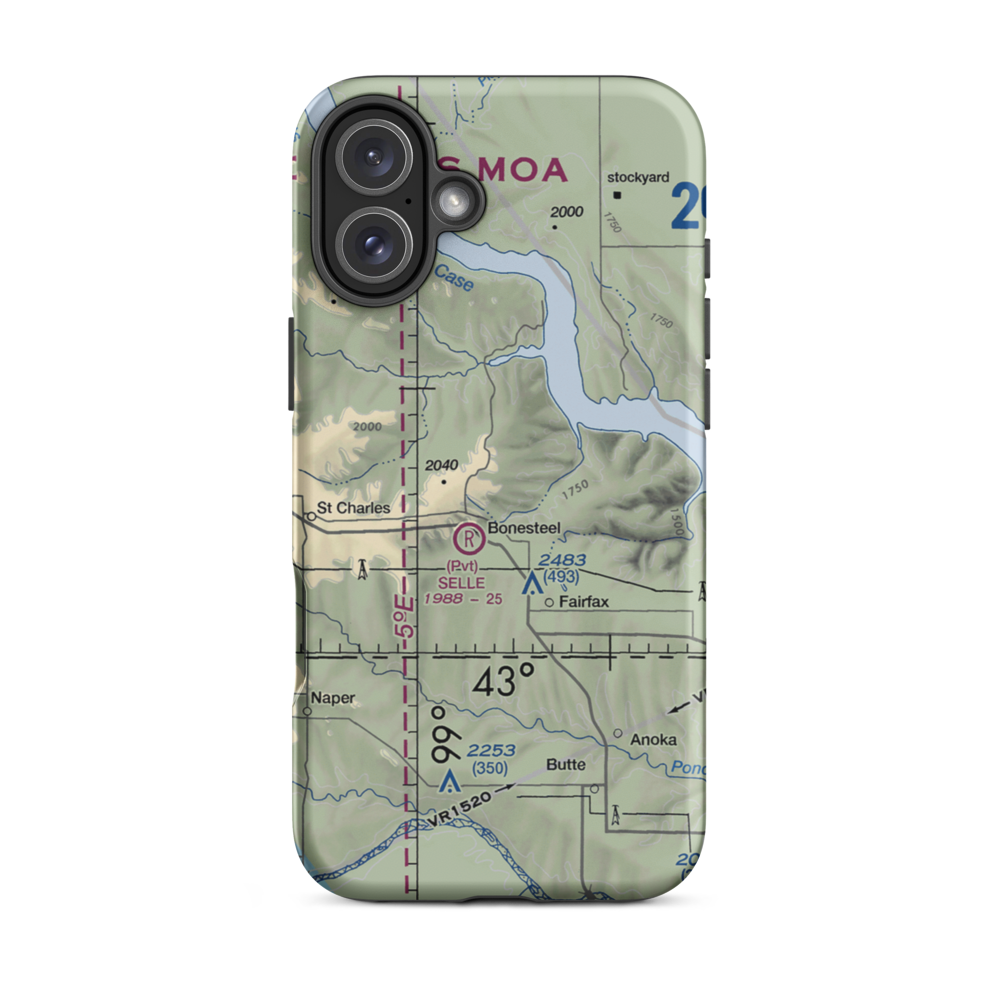 Pepper Port Airport (2SD2) VFR Sectional  Tough iPhone Case iPhone 16 Plus model shown