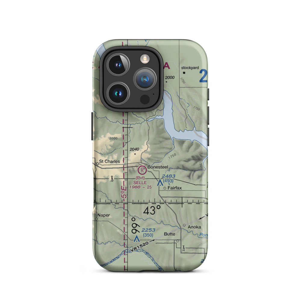 Pepper Port Airport (2SD2) VFR Sectional  Tough iPhone Case iPhone 16 Pro model shown