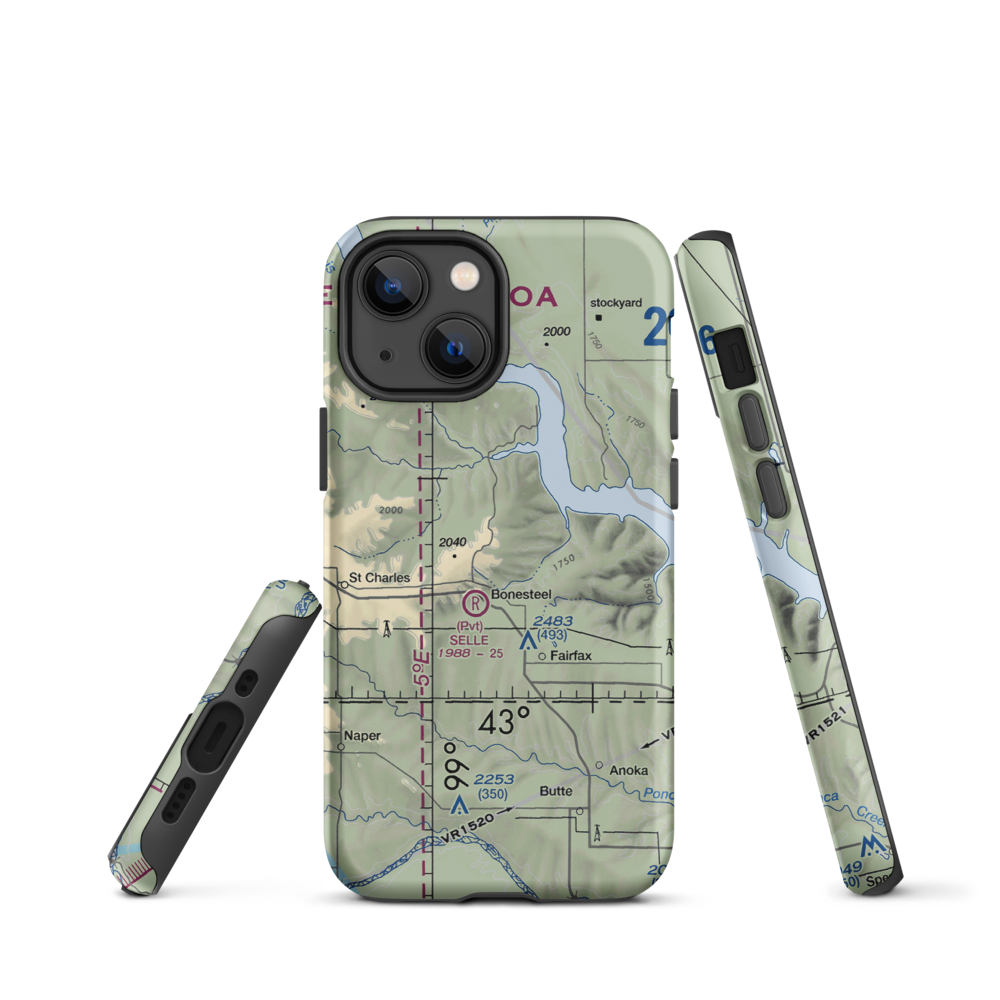 Pepper Port Airport (2SD2) VFR Sectional  Tough iPhone Case iPhone 13 mini model shown